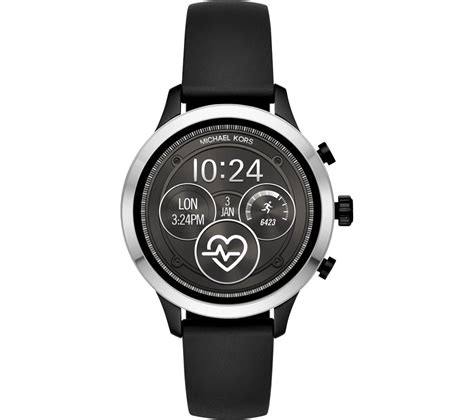 michael kors access runway mkt5049 smartwatch black & silver|michael kors access runway reviews.